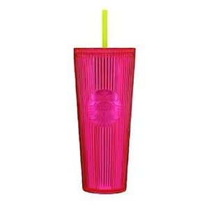Starbucks Vibrant Pink Cup with Yellow Straw